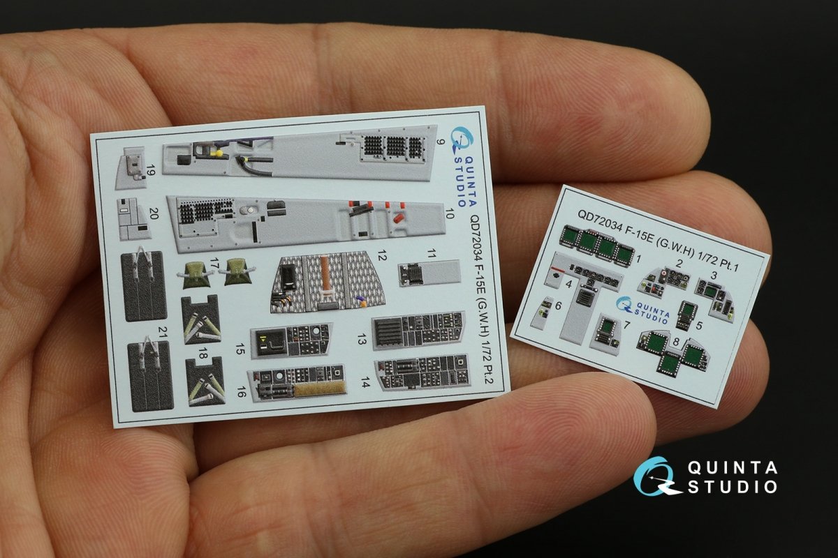 Quinta Studio QD72034 F-15E 3D-Printed &amp;amp; colored Interior on decal paper (GWH) 1/72 – image 13