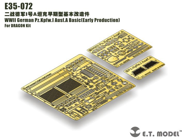 ET Model E35-072 WWII German Pz.Kpfw.I Ausf.A Basic(Early Production) (For DRAGON 6289) (1/35)