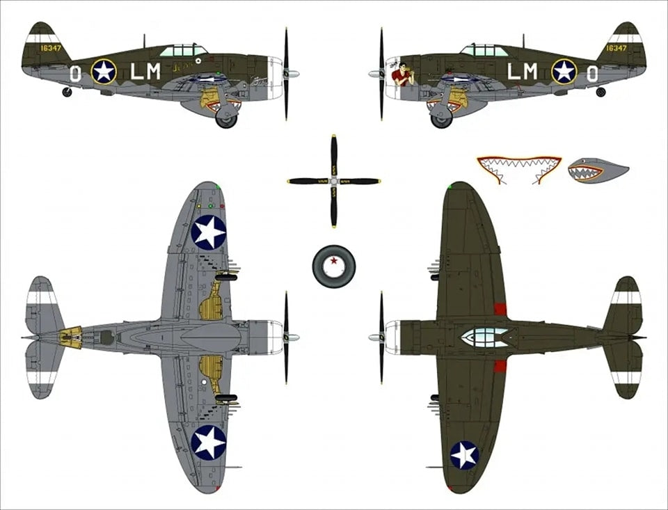Dora Wings 48054 Republic P-47C Thunderbolt with Ferry Tank 1/48 – Bild 9