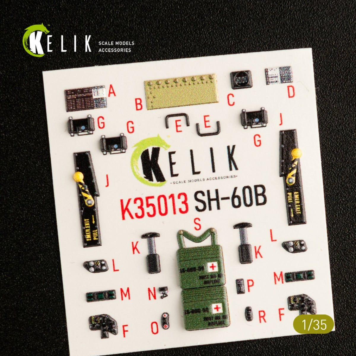 KELIK K35012 SH-60F OCEAN HAWK INTERIOR 3D DECALS FOR KITTY HAWK KIT 1/35 – image 2