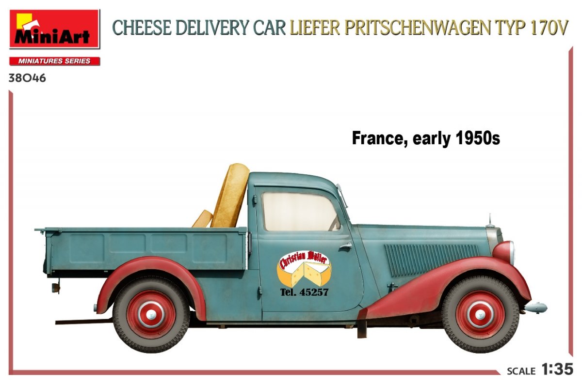 MiniArt 38046 CHEESE DELIVERY CAR LIEFER PRITSCHENWAGEN TYP 170V 1/35 – image 4
