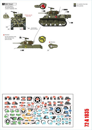 Star Decals 72-A1035 US M5A1 Stuart. 1/72 – obrázek 2