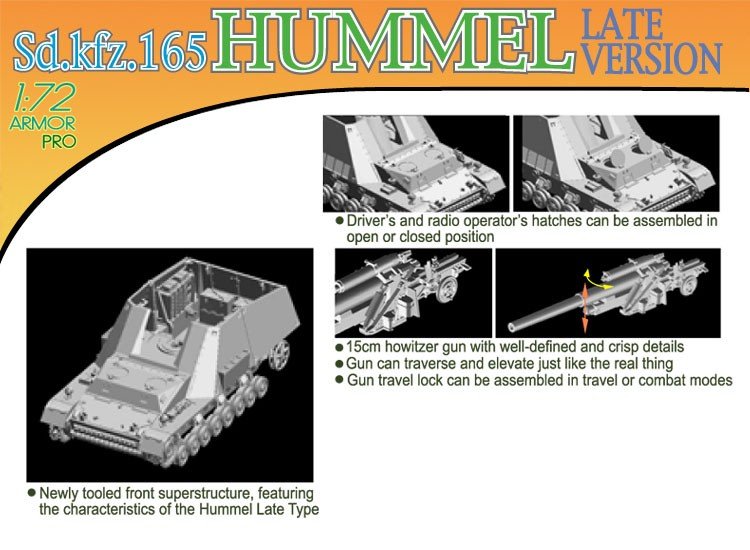 Dragon 7301 Sd.Kfz.165 HUMMEL Late Version 1/72 – Bild 4