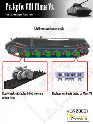 Vespid Models VS720001 Pz.Kpfw. VIII Maus V2 German Super Heavy Tank 1/72 – immagine 2