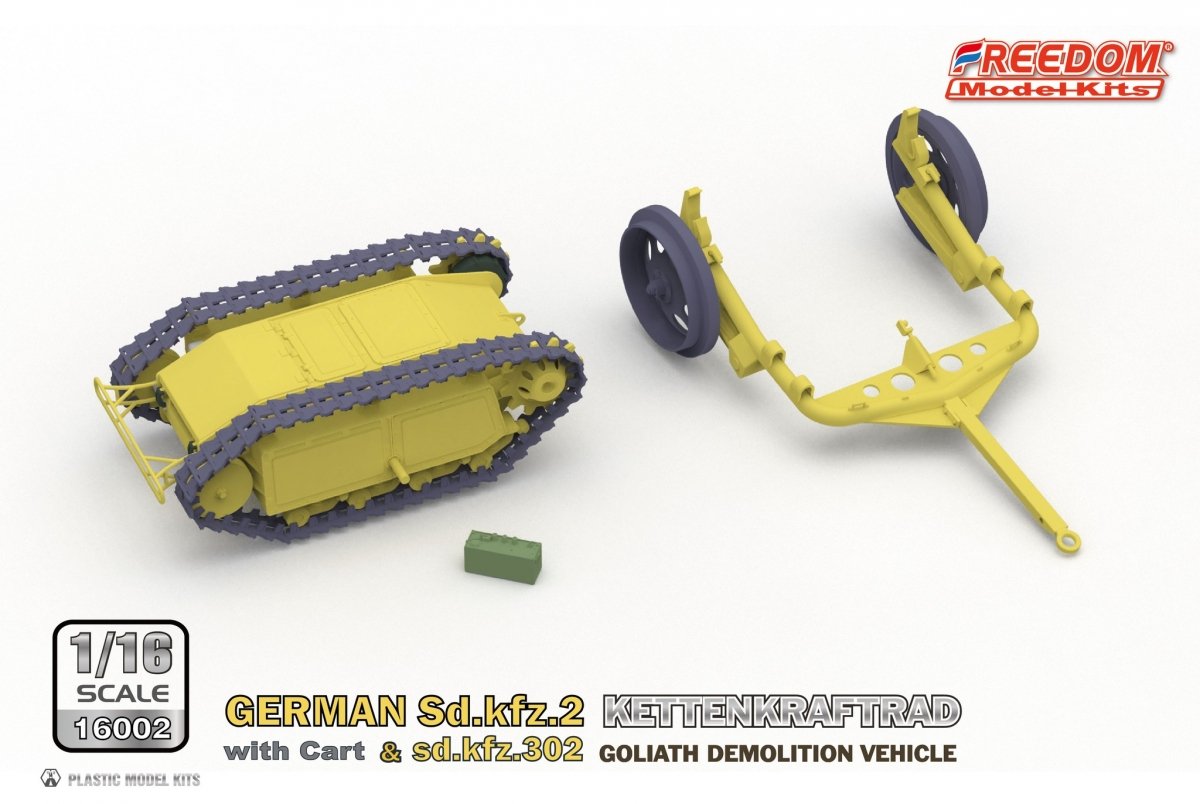 Freedom 16002 GERMAN SD.KFZ.2 KETTENKRAFTRAD &amp;amp; SD.KFZ.302 GOLIATH DEMOLITION VEHICLE 1/16 – zdjęcie 7