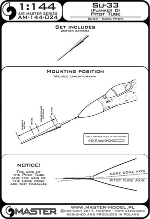 Master AM-144-024 Su-33 (Flanker D) Pitot tube 1/144 – Bild 3