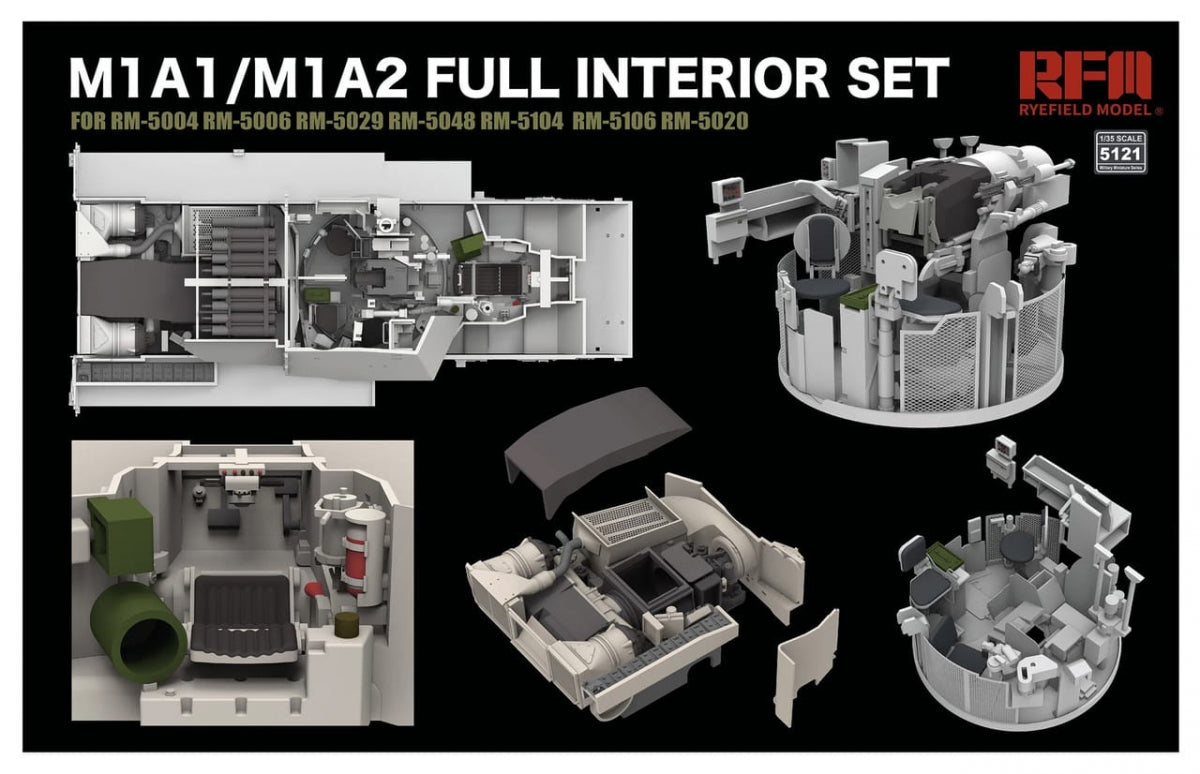 Rye Field Model 5121 M1A1 / M1A2 Abrams Full Interior Set 1/35 – zdjęcie 2
