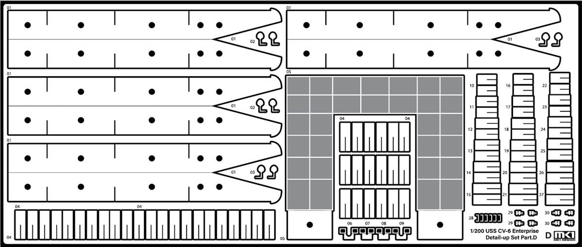 MK1 Design MD-20021 US Navy Aircraft Carrier CV-6 Enterprise Detail Up Parts Dx for Trumpeter 1/200 – Bild 46