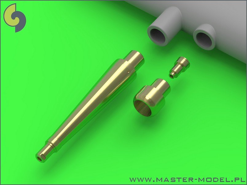 Master AM-32-081 Spitfire Mk.IXe/XVIe early version - conical barrel shroud for Hispano 20mm cannons and Browning .50cal MG in shroud (for Tamiya model) – Bild 3