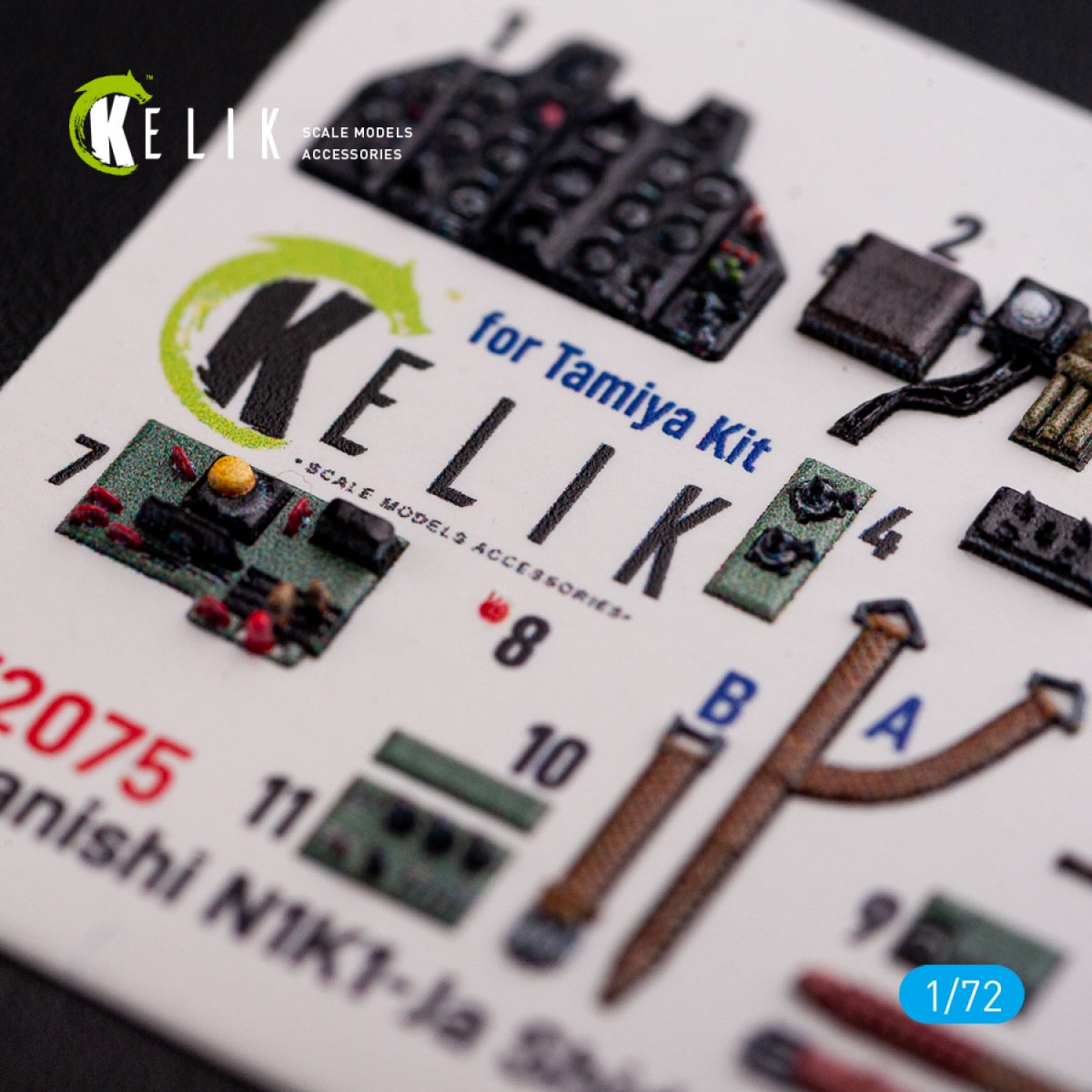 KELIK K72075 N1K1-Ja Shiden Type 11 interior 3D decals for Tamiya kit 1/72 – image 5