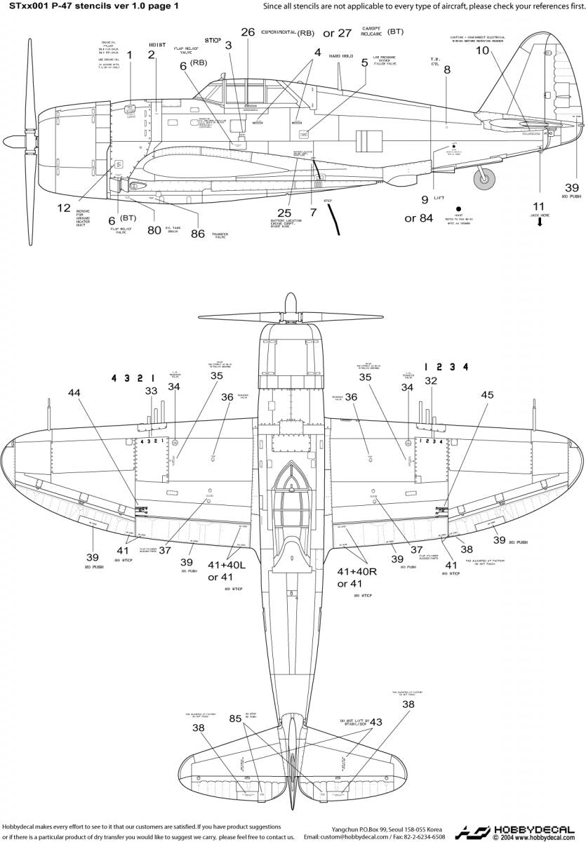HobbyDecal ST32001V1 Pochoirs P-47 ver 1 1/32 – image 2