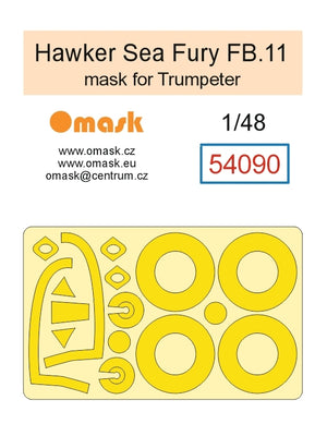 Omask X4836 Hawker Sea Fury FB.11 O-Max Set (for Trumpeter)(masks and EVA wheel bay plugs) 1/48