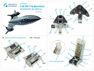 Intérieur imprimé en 3D et coloré sur papier décalcomanie Quinta Studio QD48244 SR-71A (Revell) 1/48 – image 15