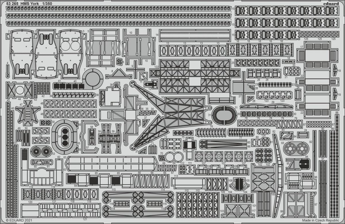 Eduard BIG5359 HMS York TRUMPETER 1/350 – obrázek 4