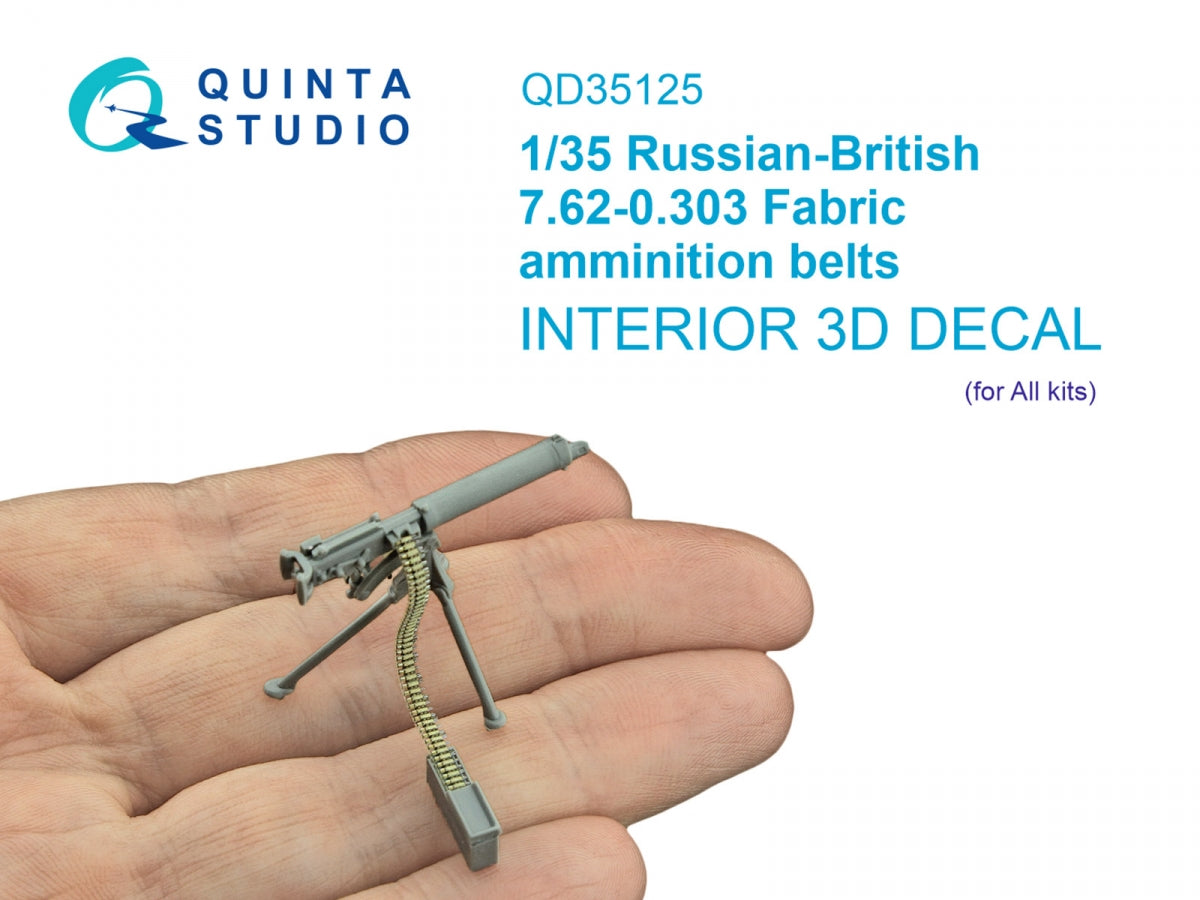 Quinta Studio QD35125 Russian-British 7.62-0.303 Fabric ammunition belts (All kits) 1/35