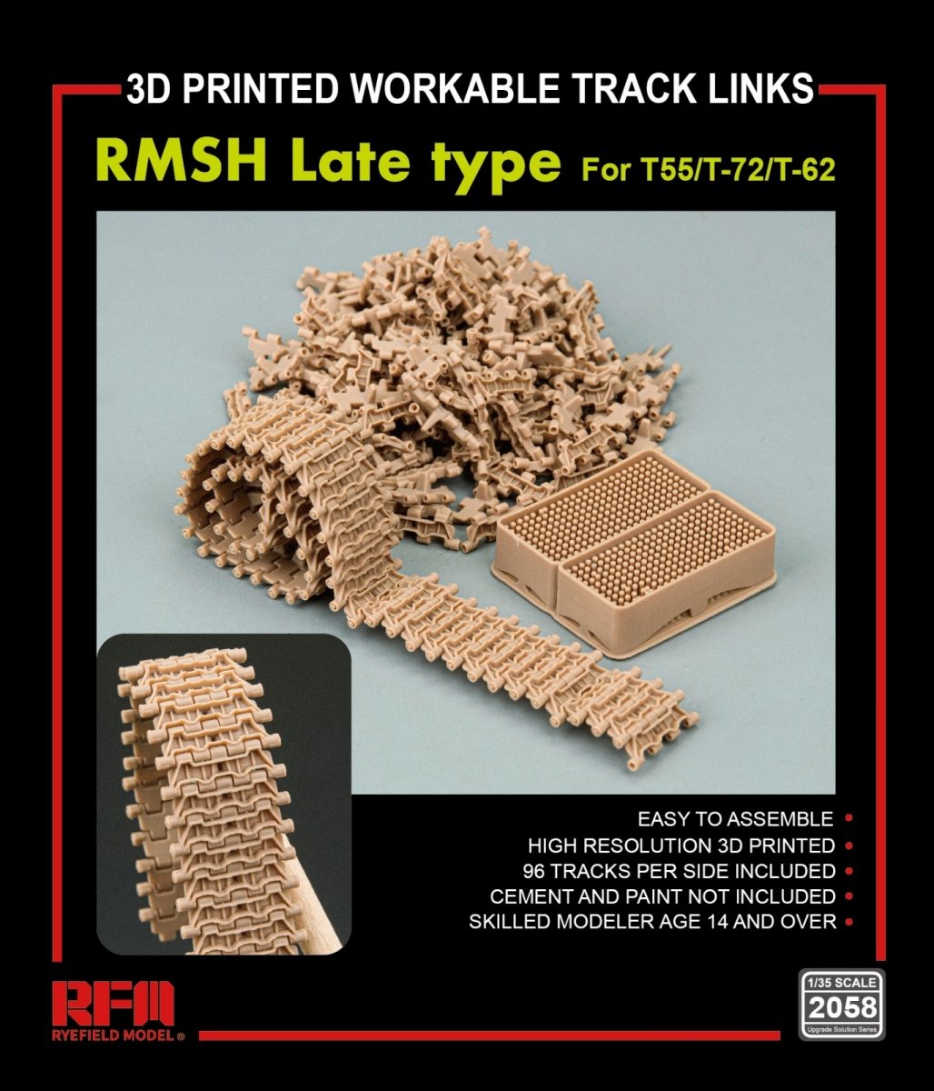 Rye Field Model 2058 RMSH Late Type For T55/-72/T-62 3D PRINTED WORKABLE TRACK LINKS 1/35 – image 2