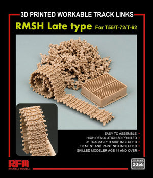 Rye Field Model 2058 RMSH Late Type For T55/-72/T-62 3D PRINTED WORKABLE TRACK LINKS 1/35 – image 2