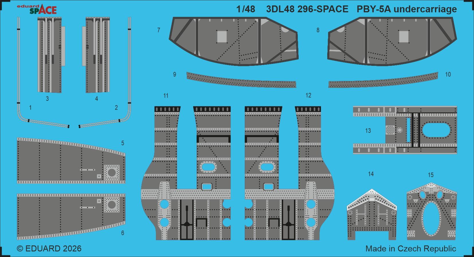 Eduard 3DL48296 PBY-5A undercarriage SPACE for Eduard, Revell 1/48