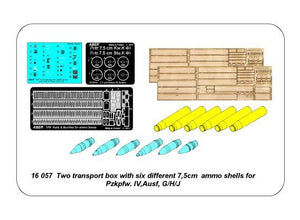 Aber 16057 Two transport box with six different 7.5cm ammo for PzKpfw. IV, Ausf, HJ (1/16) – Bild 7