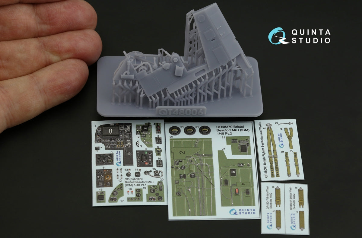 Quinta Studio QD+48379 Bristol Beaufort Mk.I 3D-Printed &amp;amp; colored Interior on decal paper (ICM) (with 3D-printed resin parts) 1/48 – Bild 3