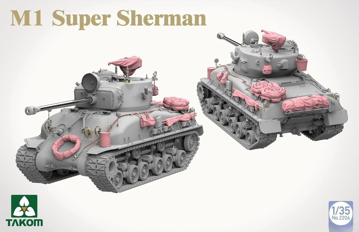 Takom 2205W M4A1(76w)HVSS + M1 Super Sherman + US Army Tank Crewman Sherman Box Limited Edition 1/35 – image 8