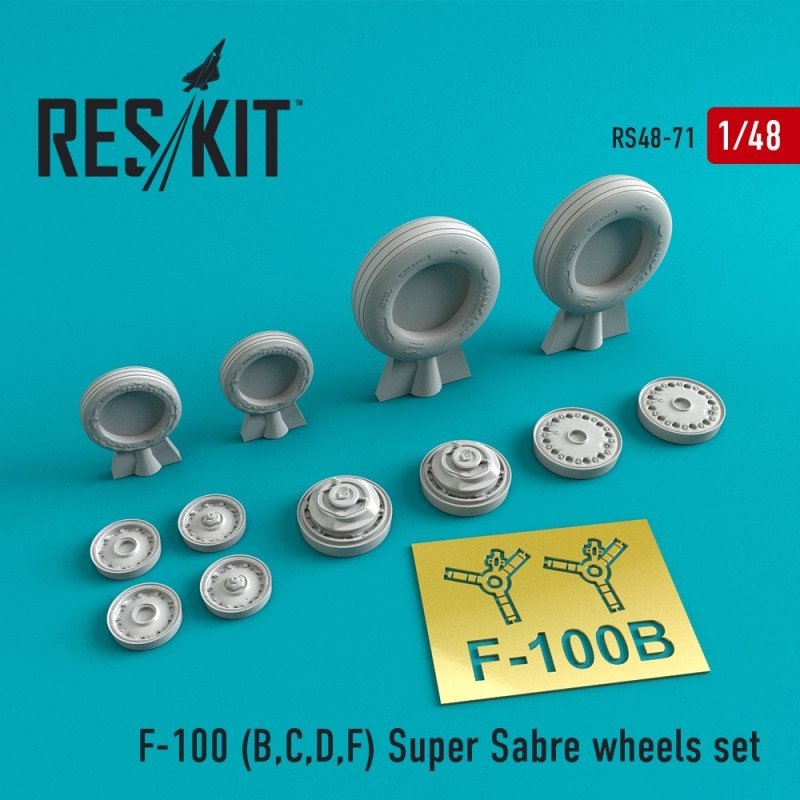 RESKIT RS48-0071 North American F-100 Super Saber wheels set 1/48