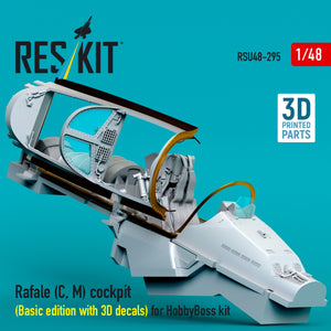 RESKIT RSU48-0295 Rafale (C, M) cockpit (Basic edition with 3D decals) for HobbyBoss kit (3D printed) 1/48 – imagen 3