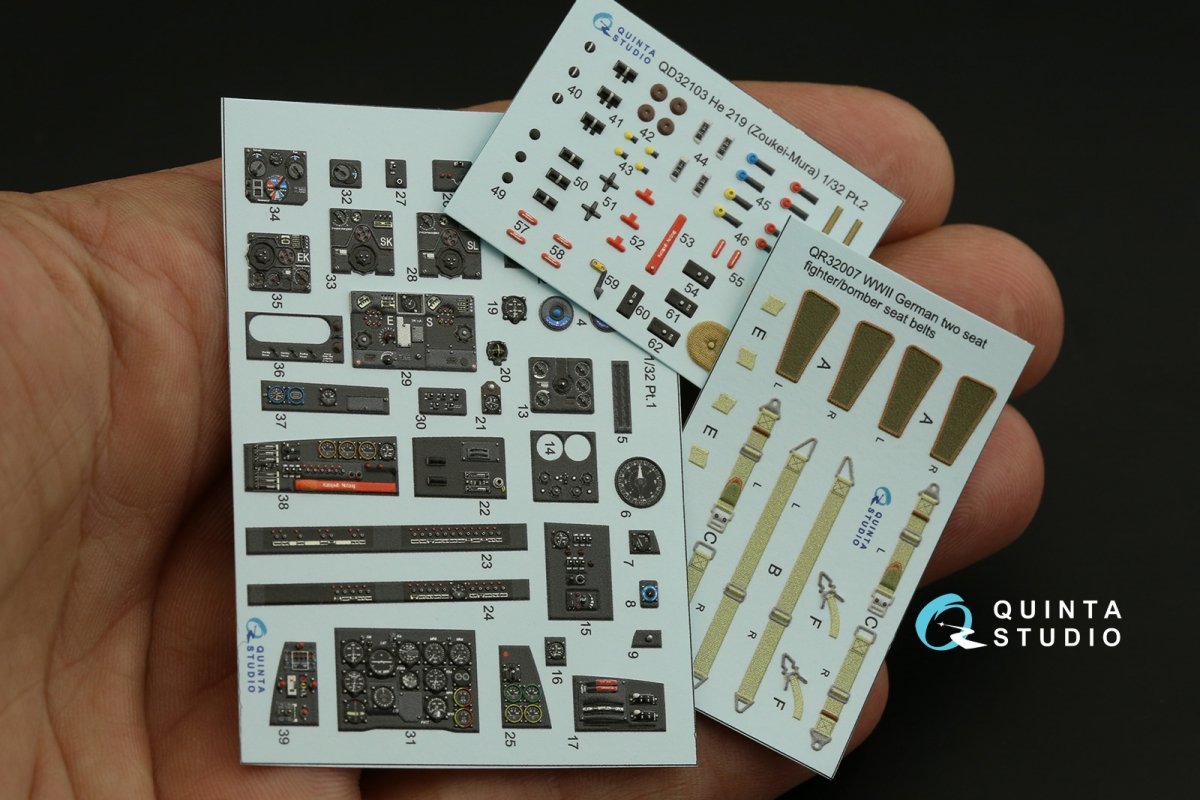 Quinta Studio QD32103 He 219 3D-Printed &amp;amp; colored Interior on decal paper ( ZM SWS ) 1/32 – image 13