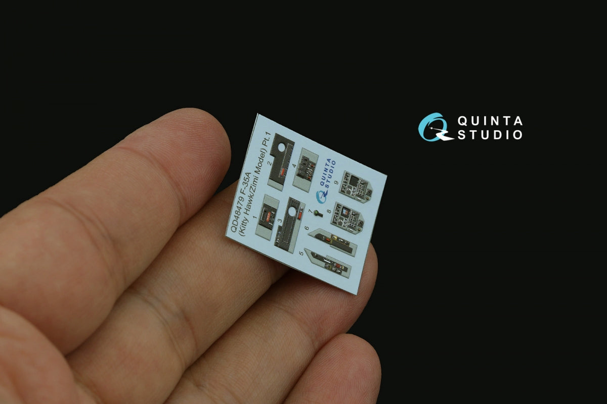 Quinta Studio QD48479 F-35A 3D-Printed &amp;amp; colored Interior on decal paper (Kitty Hawk/Zimi Model) 1/48 – image 4