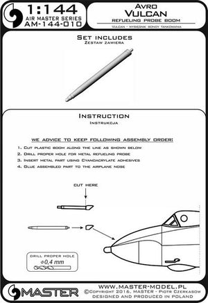 Master AM-144-010 Avro Vulcan - Refueling Probe Boom 1/144 – immagine 3