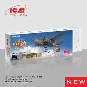 ICM 3074 Acrylic paint set for Flak Bait 12 ml x 6