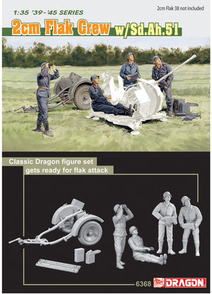 Dragon 6368 2cm Flak Crew w/Sd.Ah.51 1/35