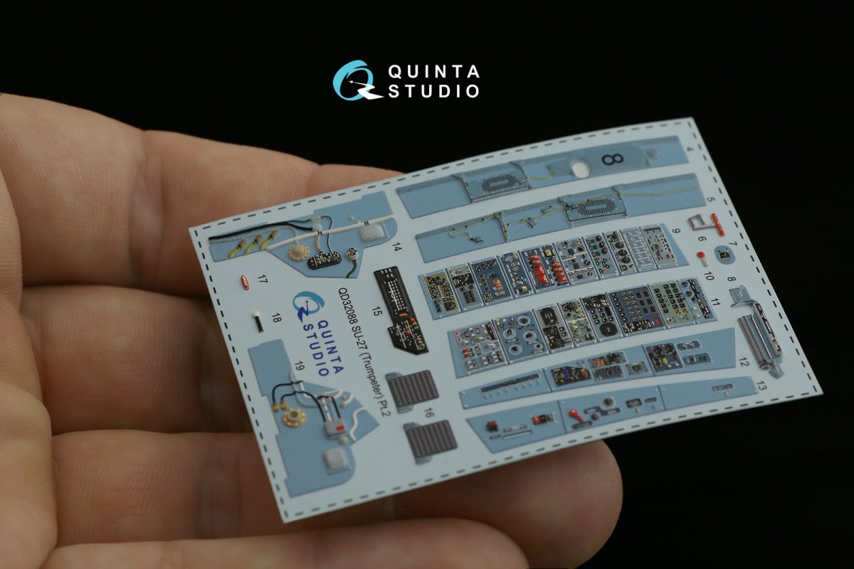 Quinta Studio QD32088 Su-27 3D-Printed &amp;amp; colored Interior on decal paper (Trumpeter) (full version) 1/32 – Bild 9