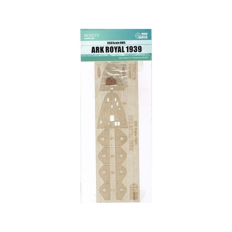 Wood Hunter W35073 Wooden Deck &amp; chain Ark Royal 1939 for Merit Kit 65307 1/350