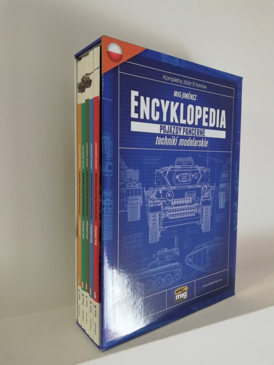 Ammo of Mig Jimenez 6199 Encyclopedia of Modeling Techniques - Armored Vehicles (Polish) - Set of 6 volumes plus hardcover