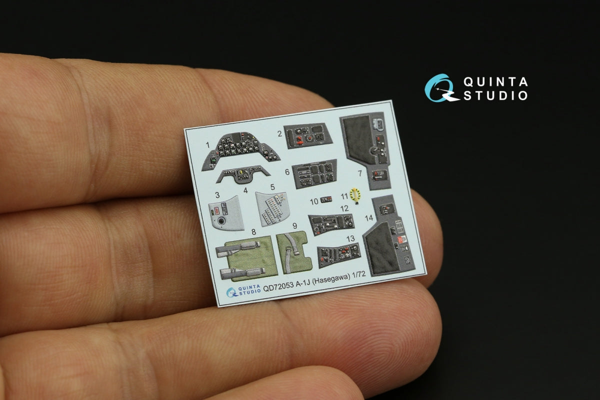Quinta Studio QD72053 A-1J 3D-Printed &amp;amp; colored Interior on decal paper (Hasegawa) 1/72 – Bild 3