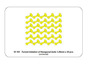 Aber 16103 Turned imitation of Hexagonal bolts 1.55mm x 30pcs. (1/16) – image 4