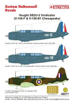 Techmod 48077 - Vought SB2U-2 Vindicator (V-156 Chesapeake) 1/48 – image 2