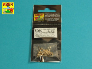 Aber 200L-02 Set of 20 40 mm Bofors Mk.1 barrels for US ships 1/200