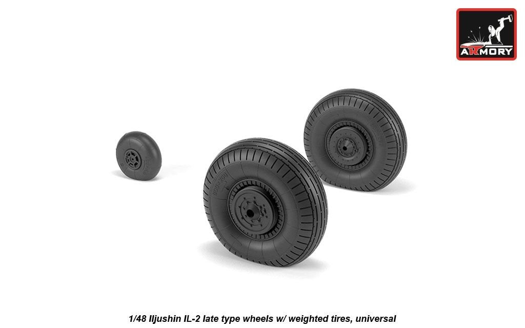 Armory Models AW48035 Iljushin IL-2 Bark late type wheels w/ weighted tires 1/48 – image 3