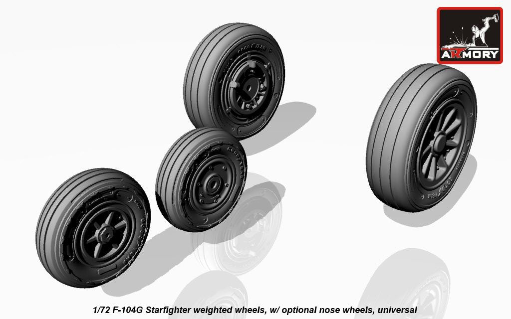 Armory Models AW72312 F-104G Starfighter wheels w/ optional nose wheels 1/72 – image 2