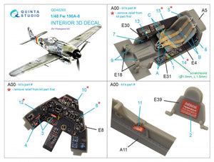 Quinta Studio QD48265 Fw 190A-8 3D-Printed &amp;amp; colored Interior on decal paper ( Hasegawa ) 1/48 – obrázek 2