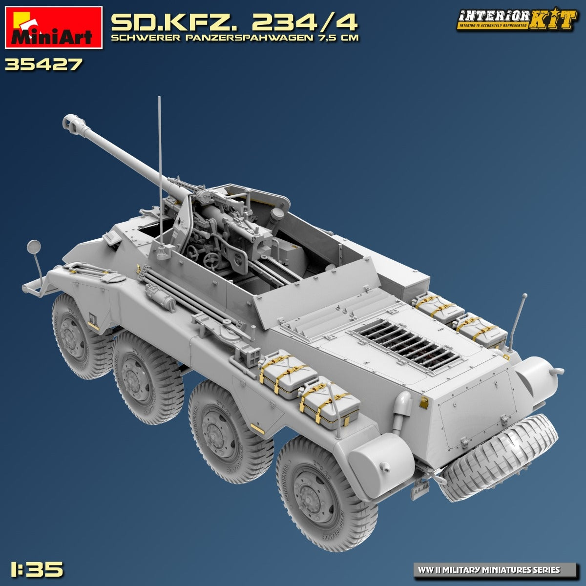 MiniArt 35427 Sd.Kfz. 234/4 SCHWERER PANZERSPÄHWAGEN 7.5 cm. INTERIOR KIT 1/35 – image 14