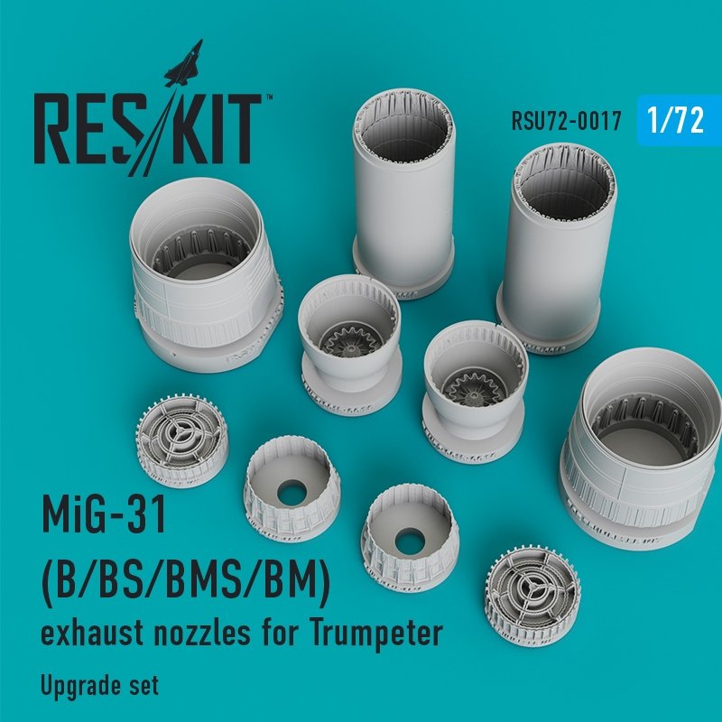 RESKIT RSU72-0017 Tuyères d'échappement MiG-31 B/BS/BMS/BM pour Trumpeter 1/72