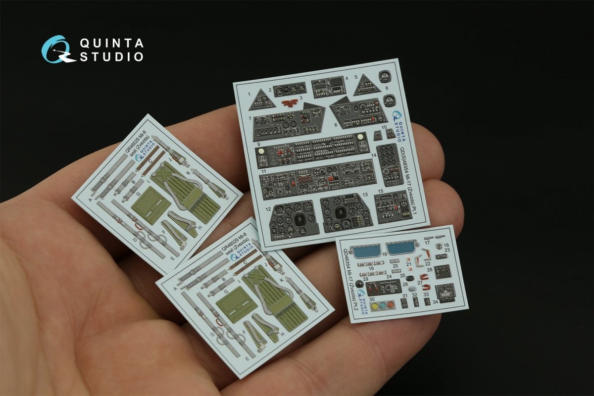 Quinta Studio QD48354 Mi-17 (Mi-8MT Export version) 3D-Printed &amp;amp; colored Interior on decal paper (Zvezda) 1/48 – Bild 4