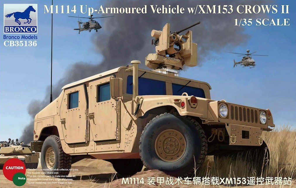 Bronco CB35136 M1114 Up-Armored Vehicle w/XM153 CROWS II (1/35)