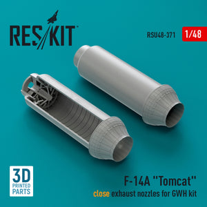 RESKIT RSU48-0371 F-14A &amp;quot;Tomcat&amp;quot; close exhaust nozzles for GWH kit (3D Printed) 1/48