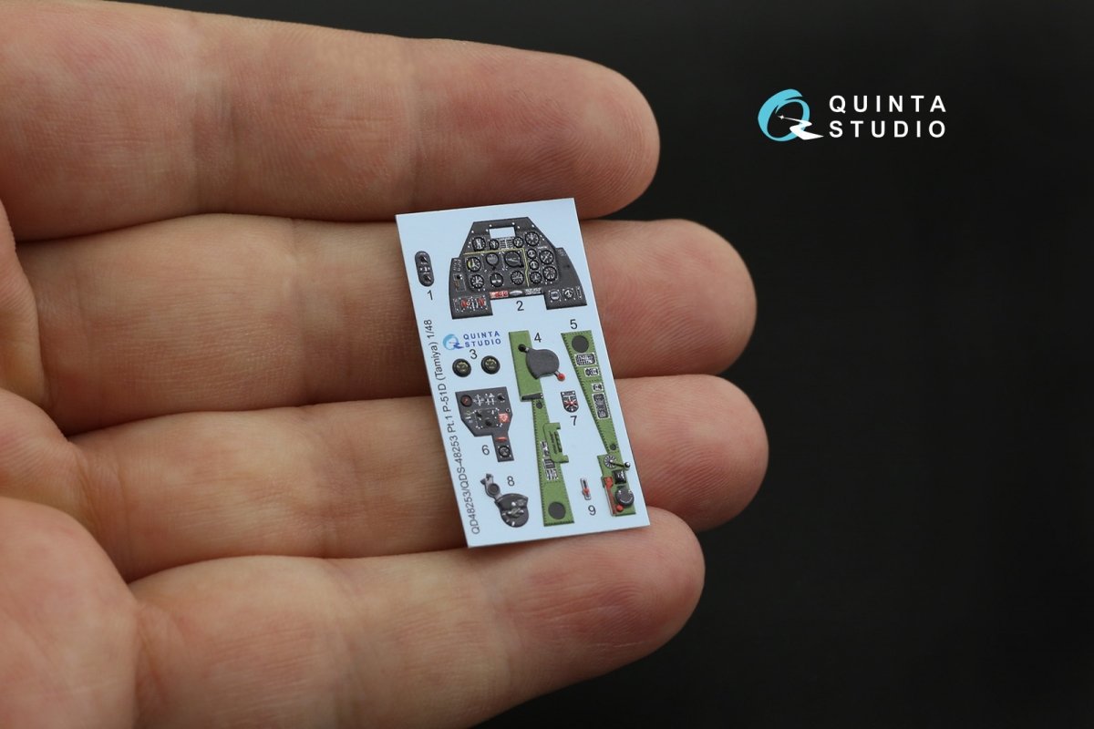Quinta Studio QDS-48253 P-51D 3D-Printed &amp;amp; colored Interior on decal paper (Tamiya) (small version) 1/48 – obrázek 7