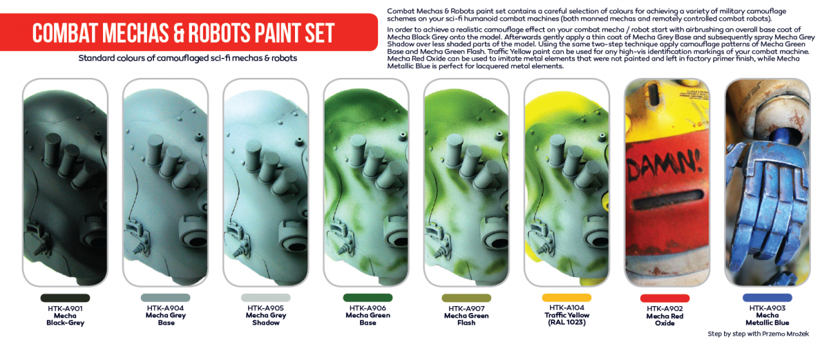 Hataka HTK-AS41 Combat Mechas &amp;amp; Robots paint set – immagine 2