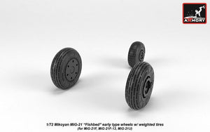 Armory Models AW72048 Mikoyan MiG-21 Fishbed wheels w/ weighted tires, early 1/72 – immagine 4